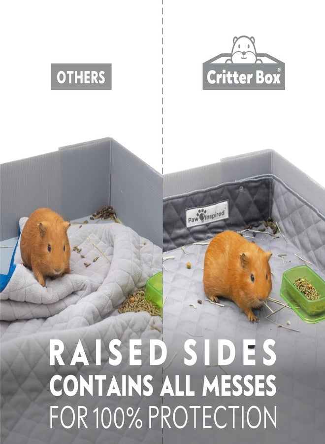 Paw Inspired Critter Box | Washable Guinea Pig Cage Liners with Raised Sides | Fleece Bedding for Guinea Pigs Rabbits, Hamsters, Small Animals | Edge Protected Pee Pads (C&C 2x1 (14" Grids)) - Image 3
